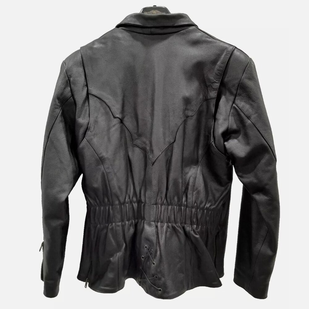 UNIK Premium Women's XL Black Leather Motorcycle Jacket Removable Lining Western - Picture 6 of 11